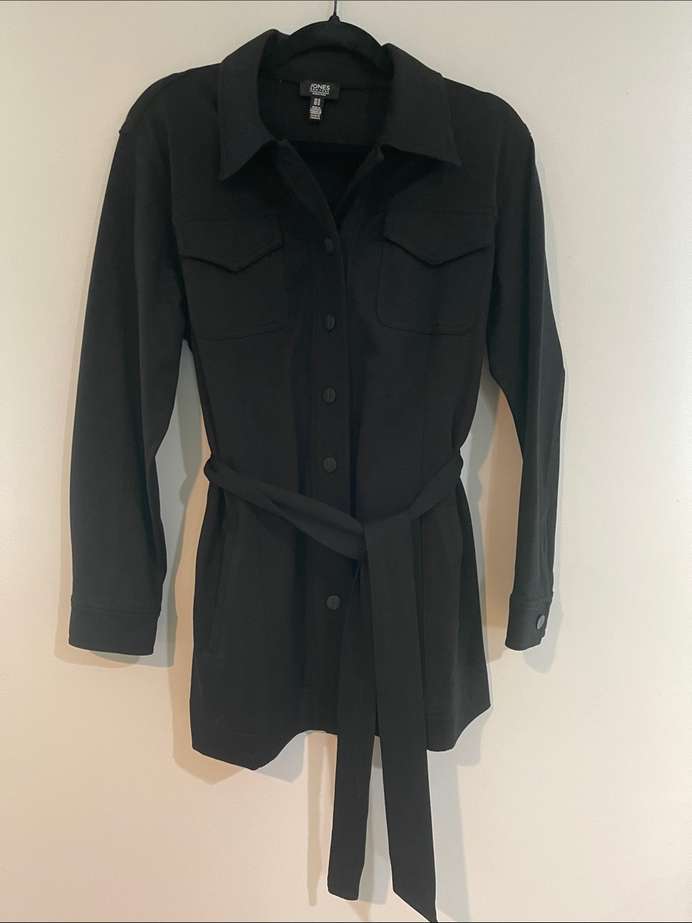 NWOT Jones New York Black Belted Shirt Jacket